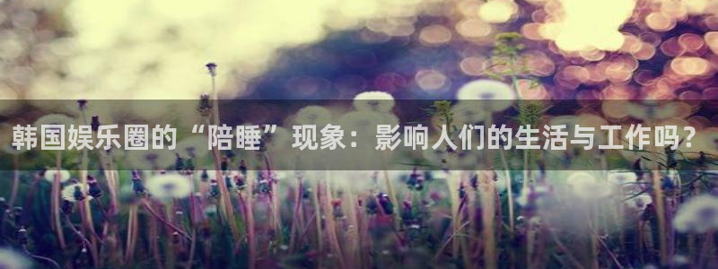永盈陶瓷有限公司：韩国娱乐圈的“陪睡”现象：影响人们的生活与工作吗？