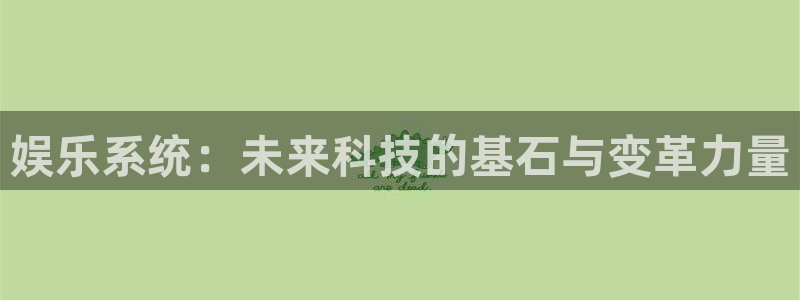 永盈棋牌69066mooc网页版：娱乐系统：未来科技的基石与变革力量