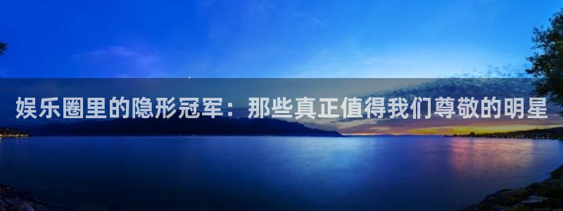 鼎世永盈1号：娱乐圈里的隐形冠军：那些真正值得我们尊敬的明星