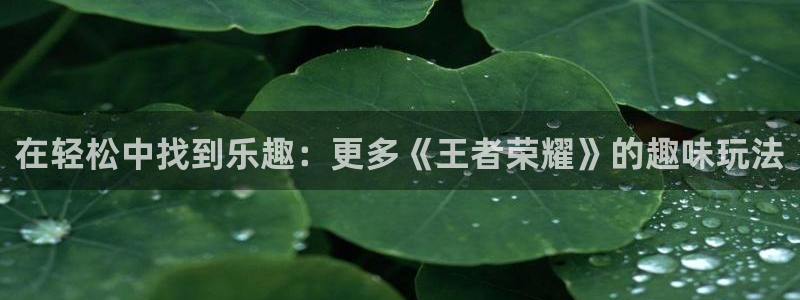 永盈平台welcome：在轻松中找到乐趣：更多《王者荣耀》的趣味玩法